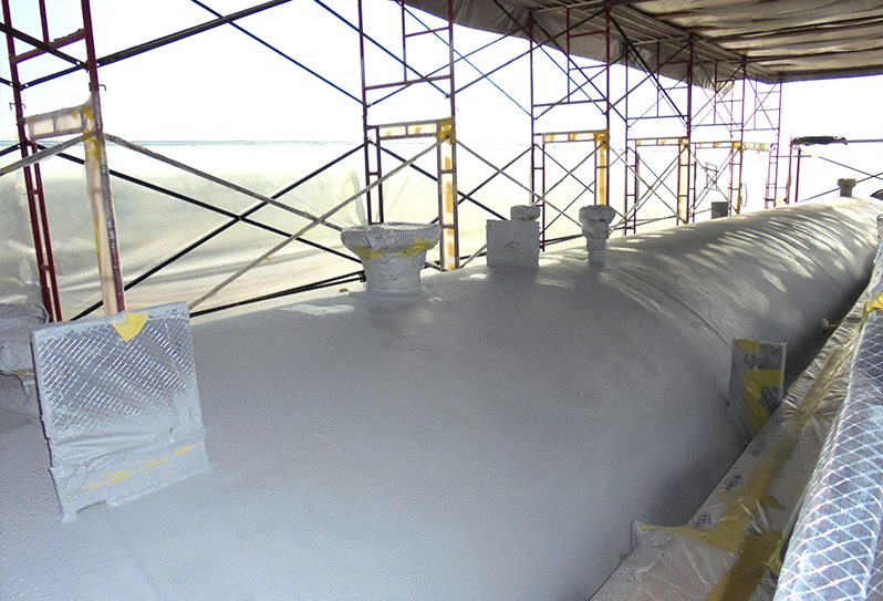 Field Applied Fireproofing with Full Weather Enclosure for LPG Vessel for Major Oil Refinery
